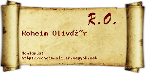 Roheim Olivér névjegykártya